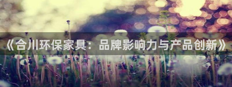 杏宇平台代理怎么赚钱的：《合川环保家具：品牌影响力与产品创新